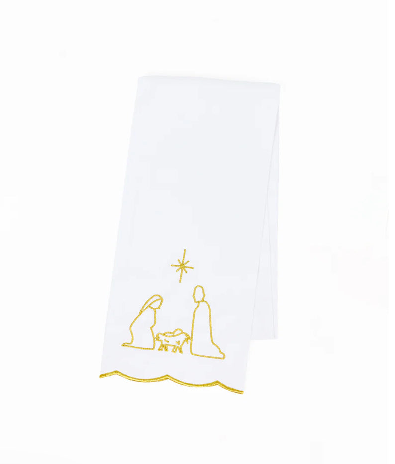 Elegant Nativity Tea Towel