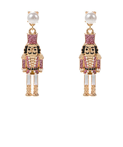Nutcracker Earrings, Pink