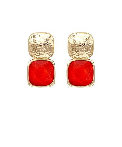 Gemma Earrings, Red