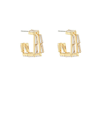 Square Baguette Hoop Earrings