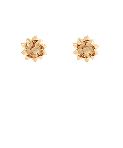 Gold Present Bow Earrings