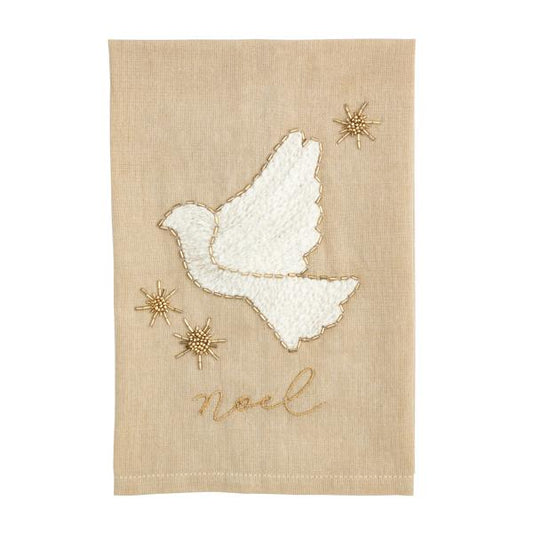 Dove Beaded Towel