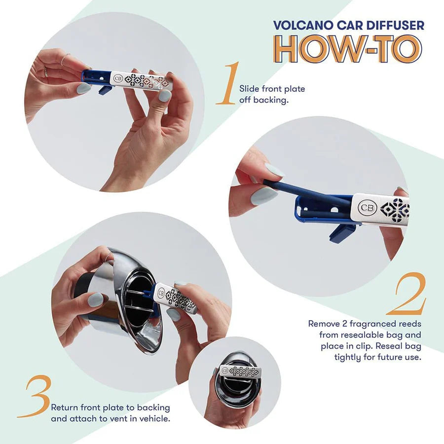 Volcano Fragranced Car Diffuser + Refill