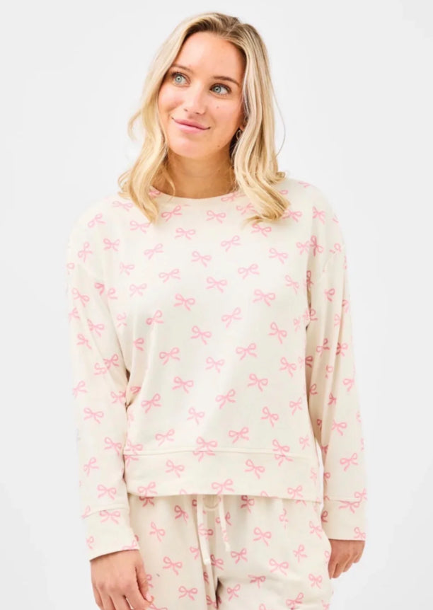 Mary Square Sophie Jogger PJ Set, Pink Bows