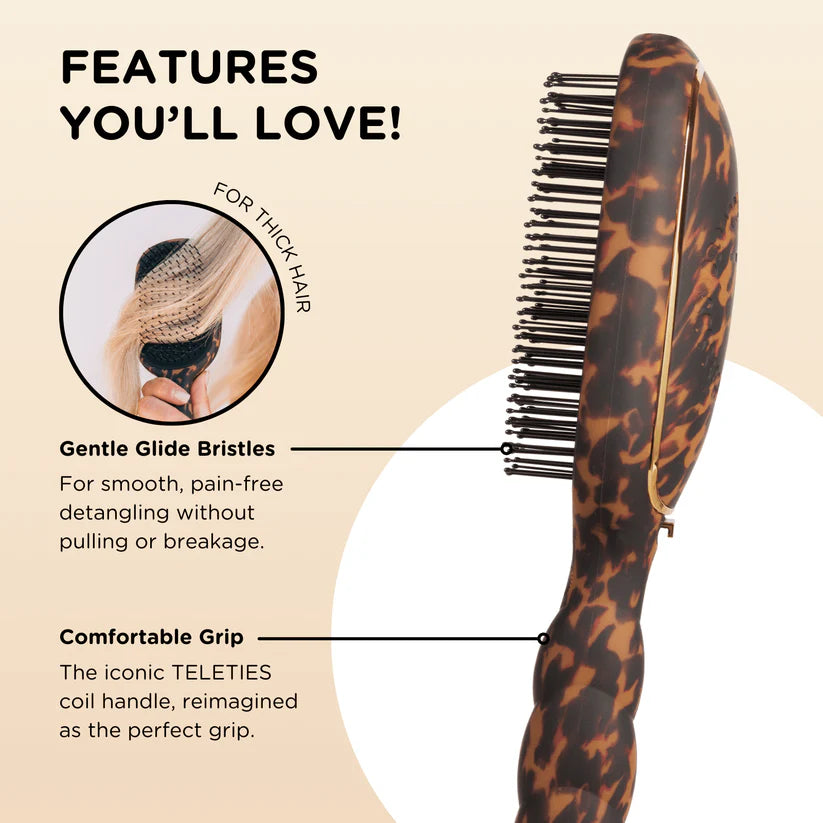 Detangler Hair Brush for Thick Hair, Tortoise
