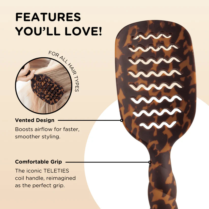 Vented Hair Brush, Tortoise