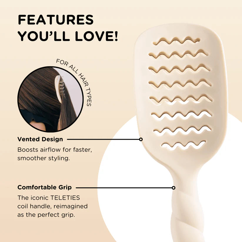 Vented Hair Brush, Tan