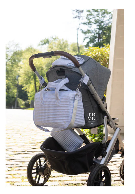 Quilted Stroller Bag, Pimlico Stripe Blue
