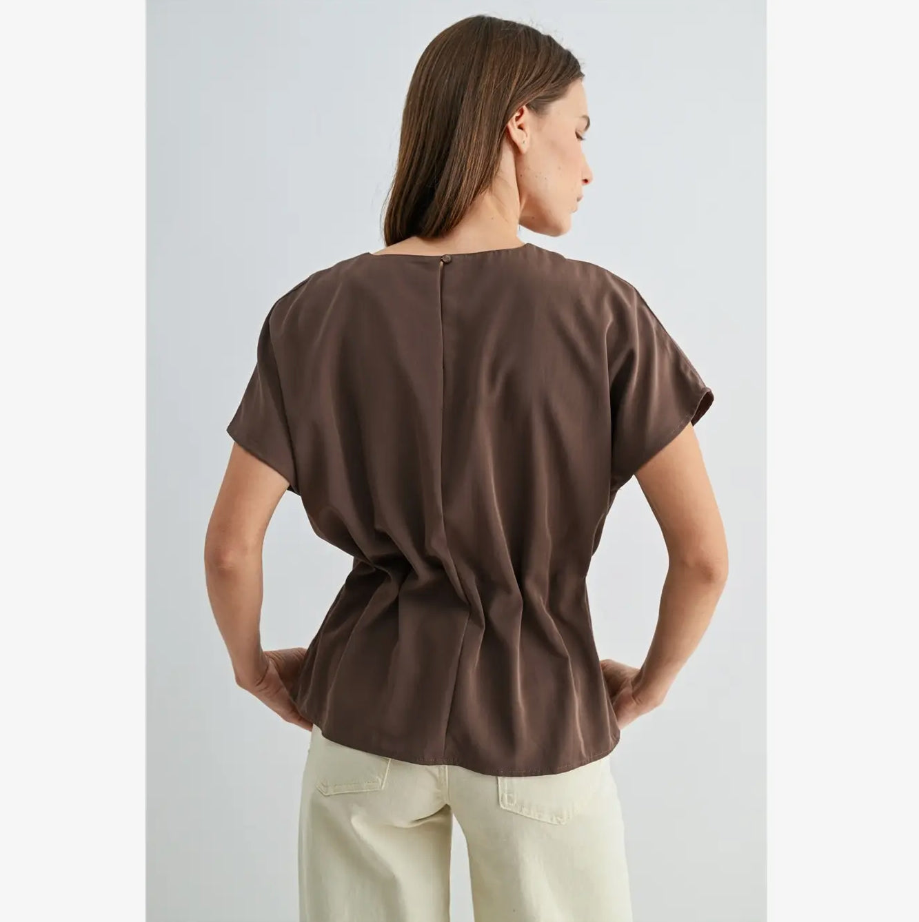 Piper Pintuck Blouse, Brown