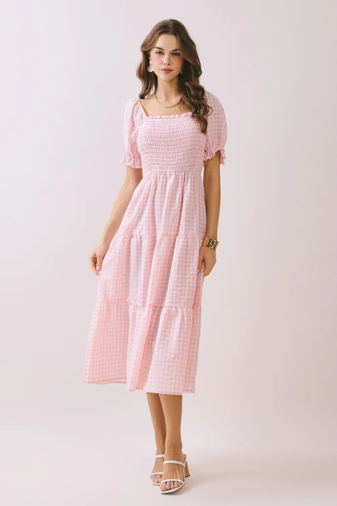 Garden Party Gingham Midi Dress