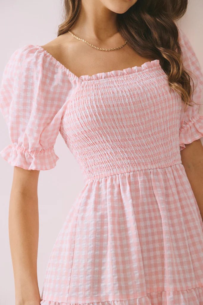 Garden Party Gingham Midi Dress