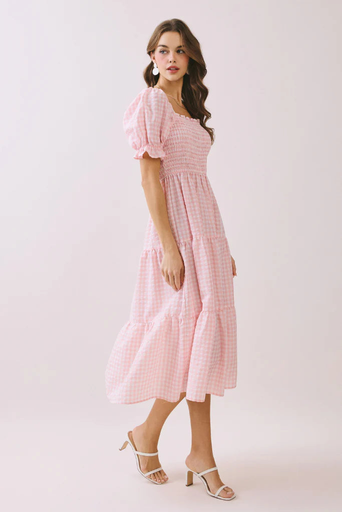 Garden Party Gingham Midi Dress