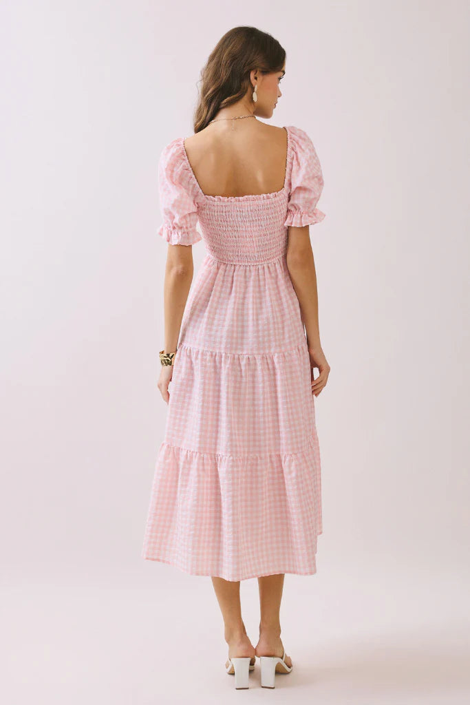 Garden Party Gingham Midi Dress