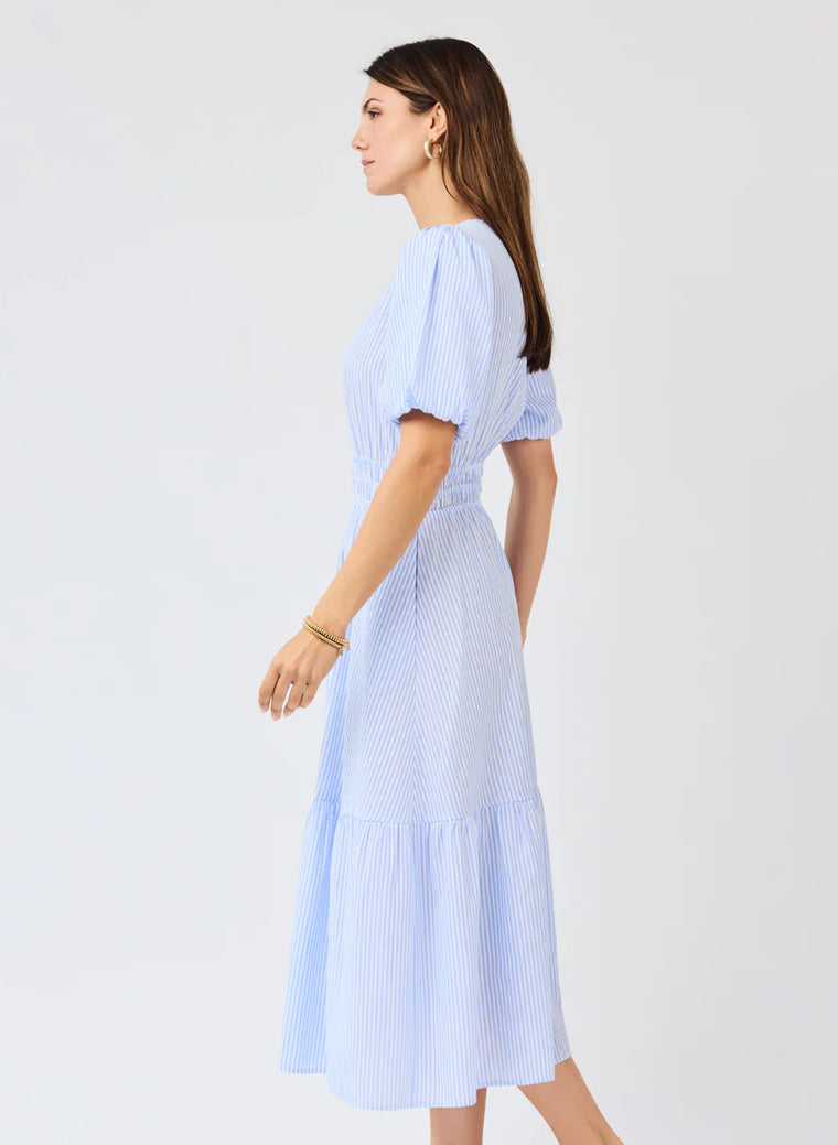 Tracey Dress, Blue and White Seersucker