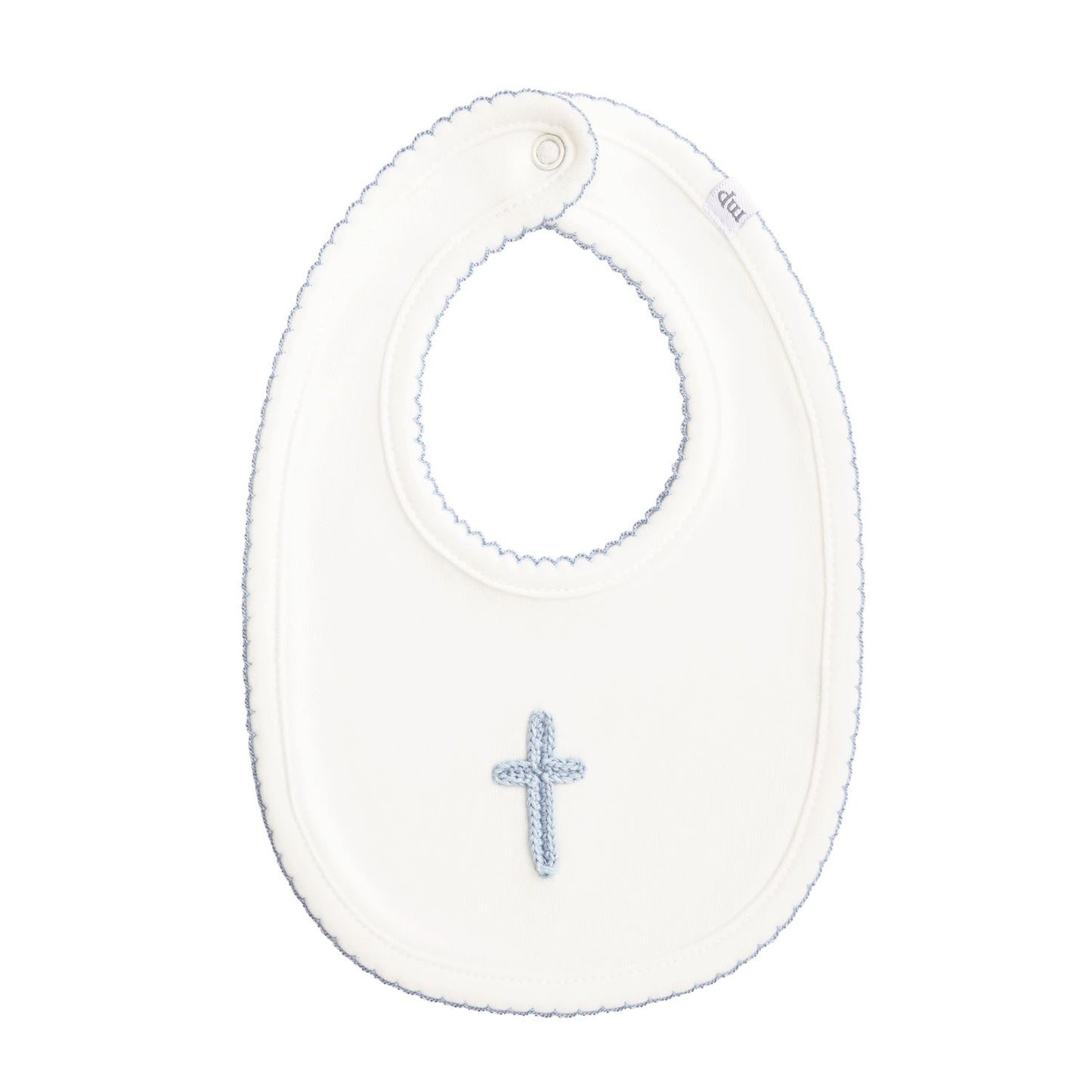 Crochet Cross Bib, Blue