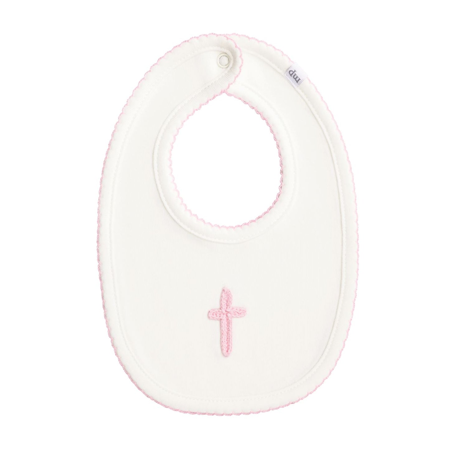 Crochet Cross Bib, Pink