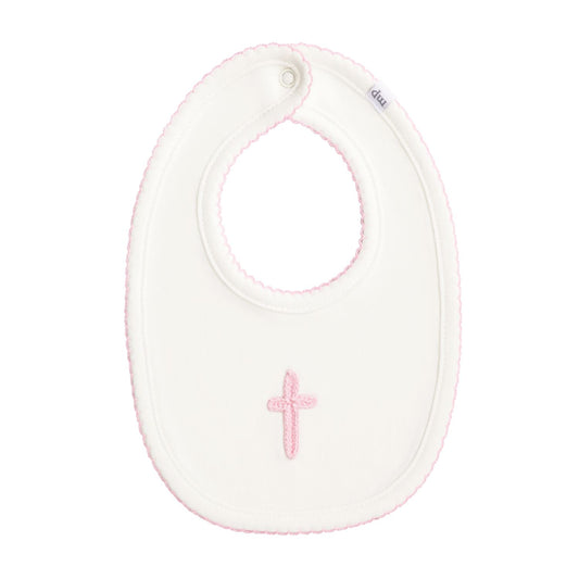 Crochet Cross Bib, Pink