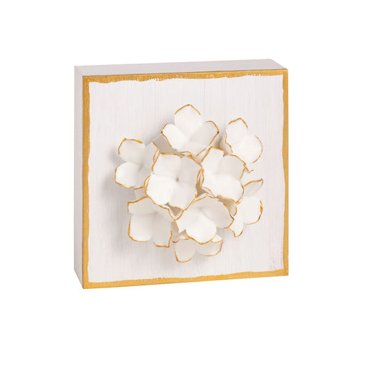 White Flower Plaque