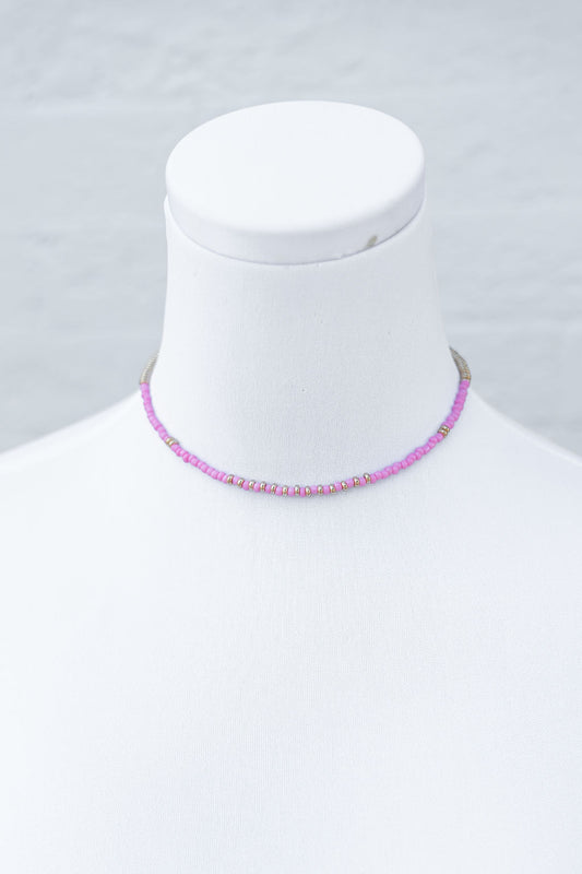 Seed Bead Necklace, Pink