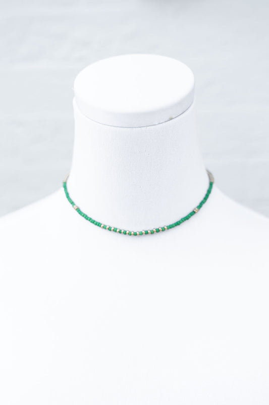 Seed Bead Necklace, Green