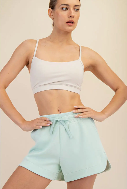 Sophia Modal Scuba Tulip Shorts, Soft Mint