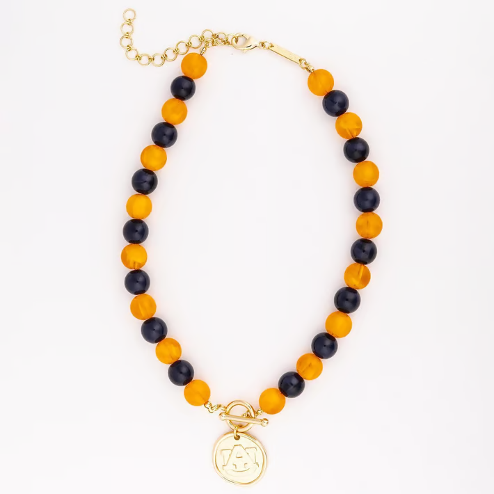 Auburn Beaded Pendant Necklace