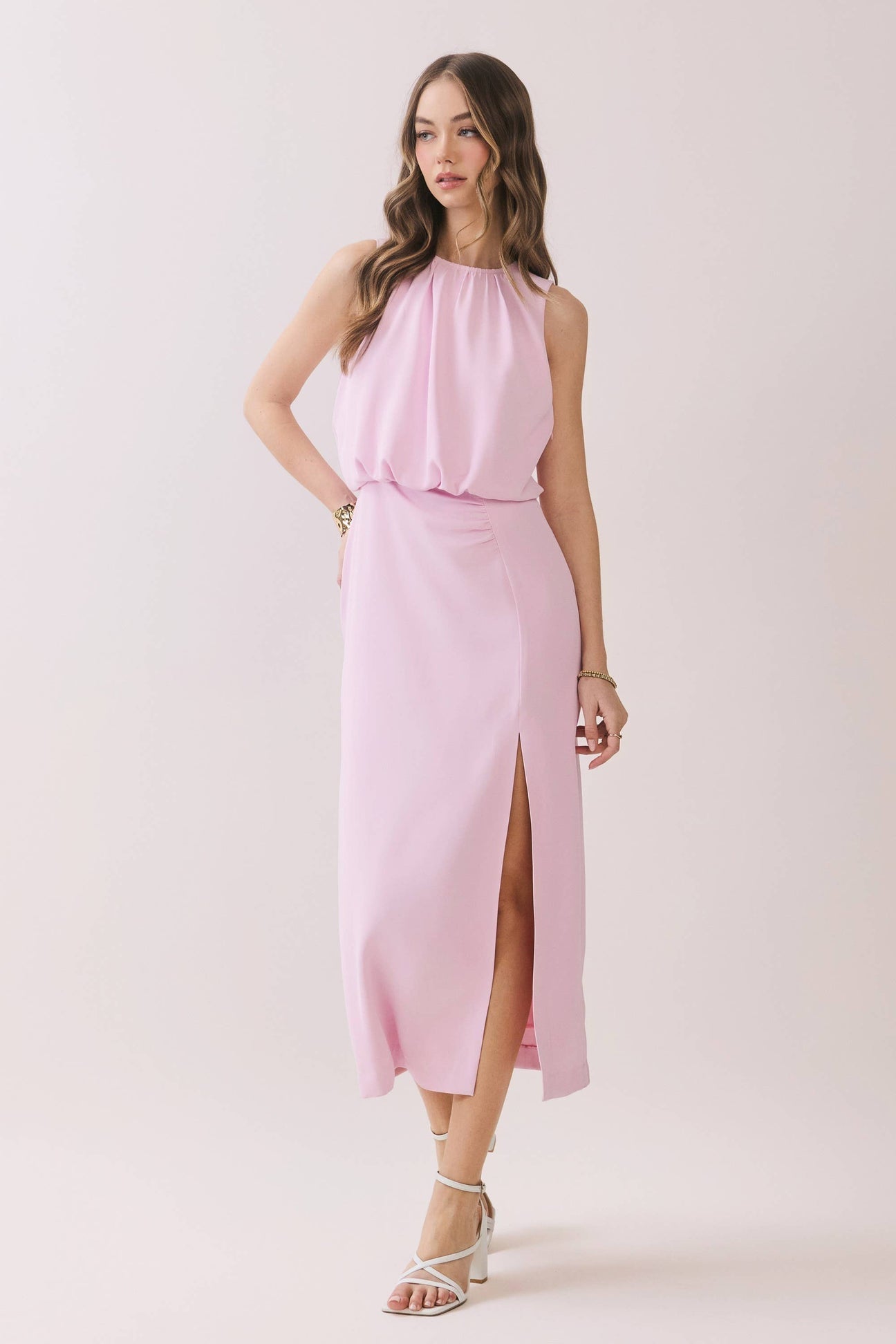 Make An Entrance Side Slit Midi Dress