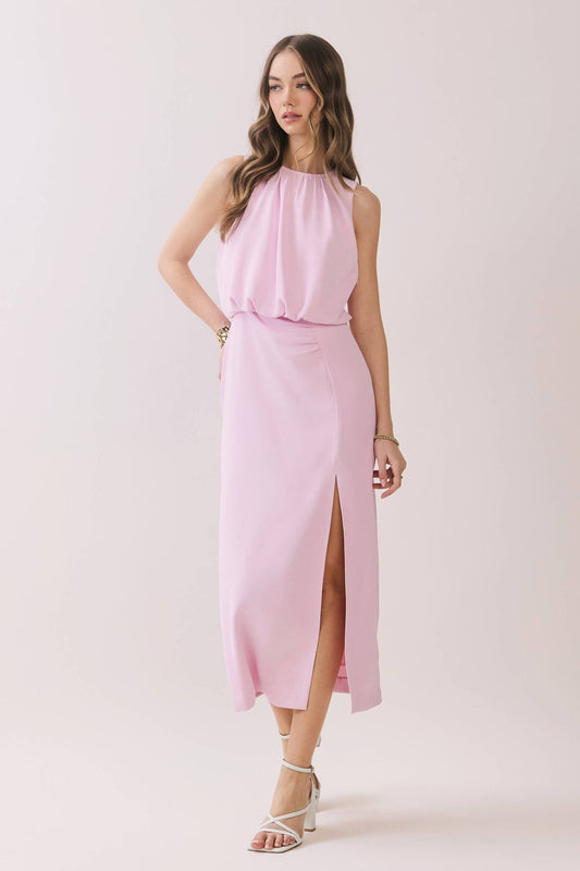 Make An Entrance Side Slit Midi Dress