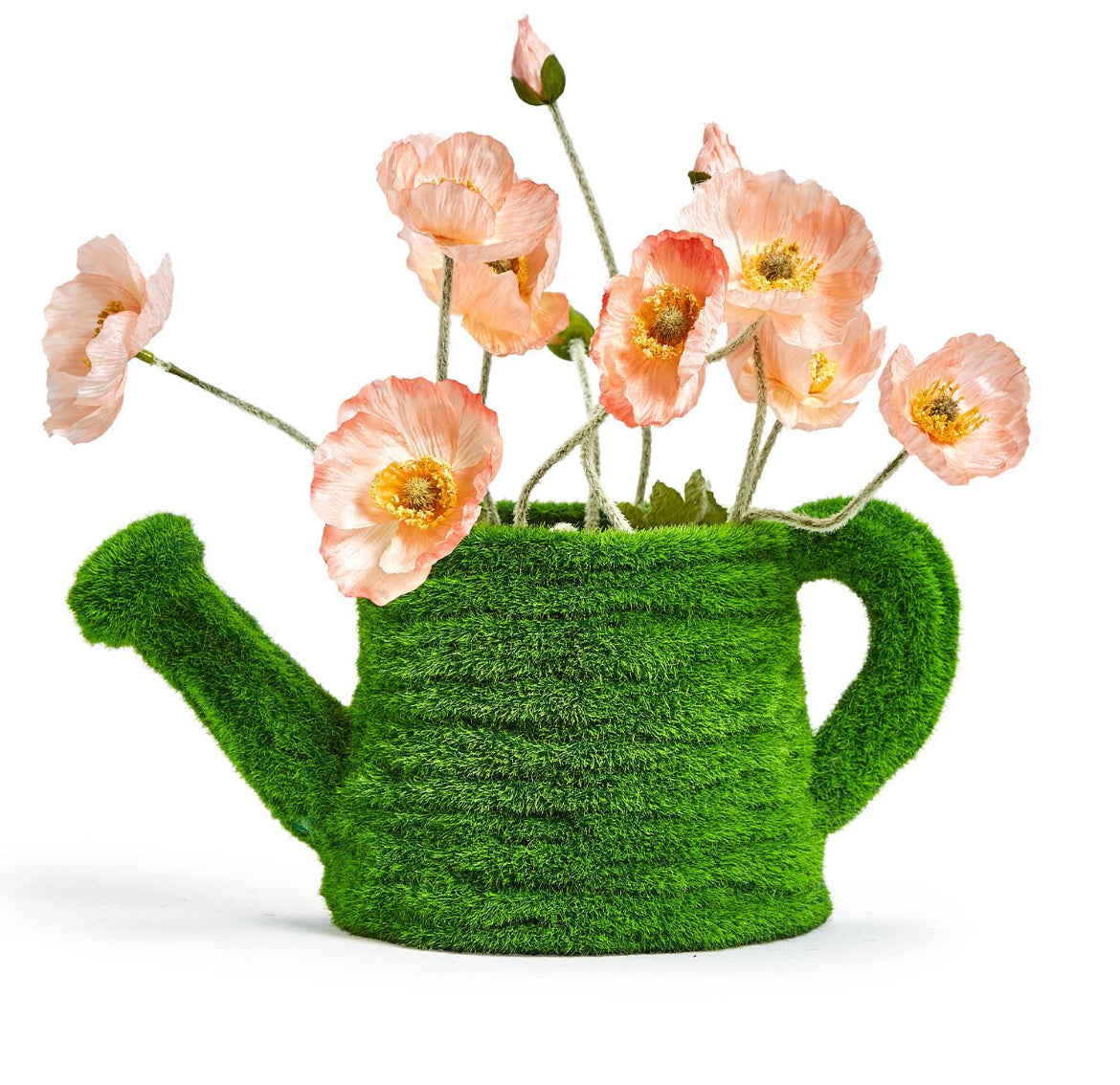 Faux Moss Watering Can Planter