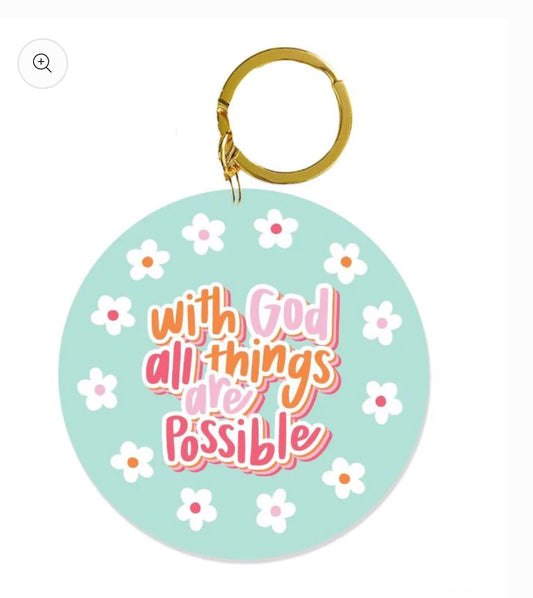 Acrylic Keychain With God