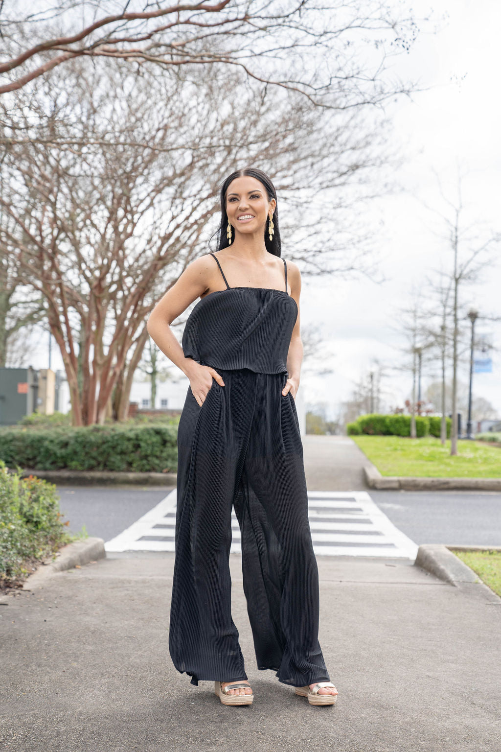 Black Pleated Jumpsuit