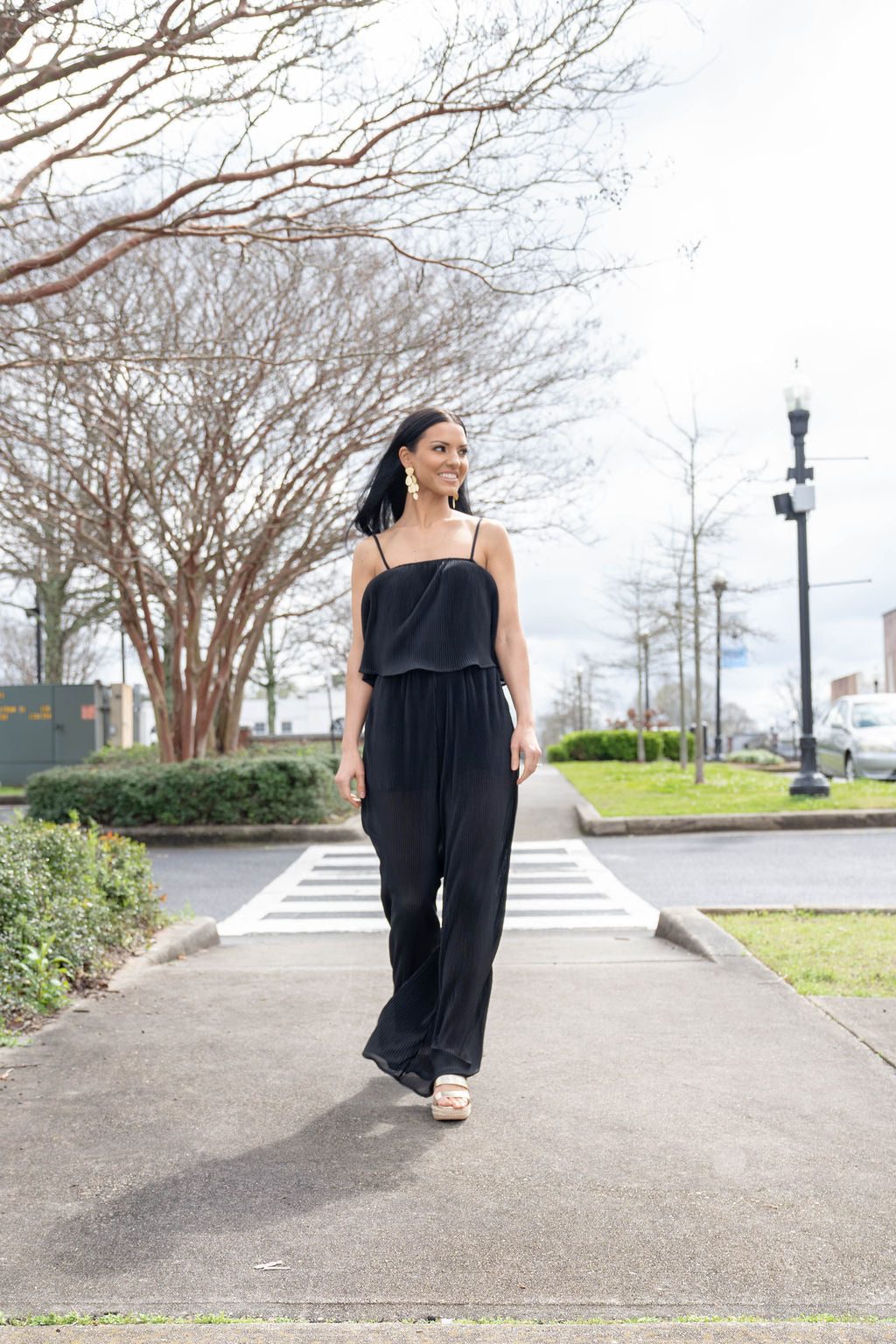 Black Pleated Jumpsuit