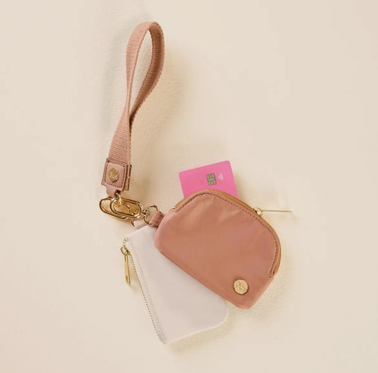 Dynamic Duo Pouch Wristlet, Beige