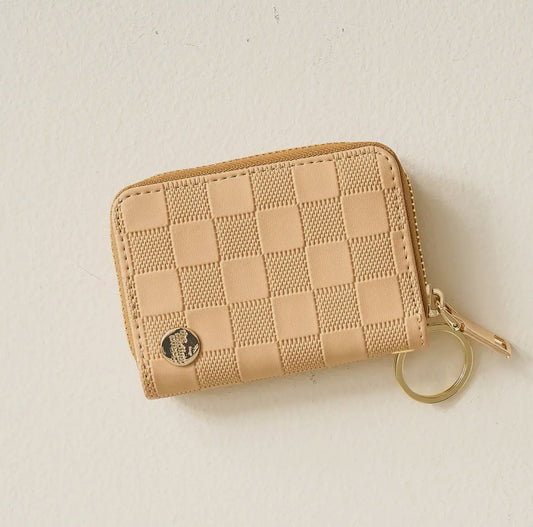 Zip Around Wallet, Tan Check