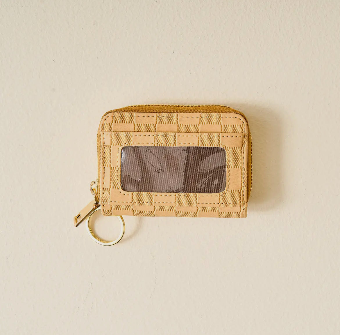 Zip Around Wallet, Tan Check
