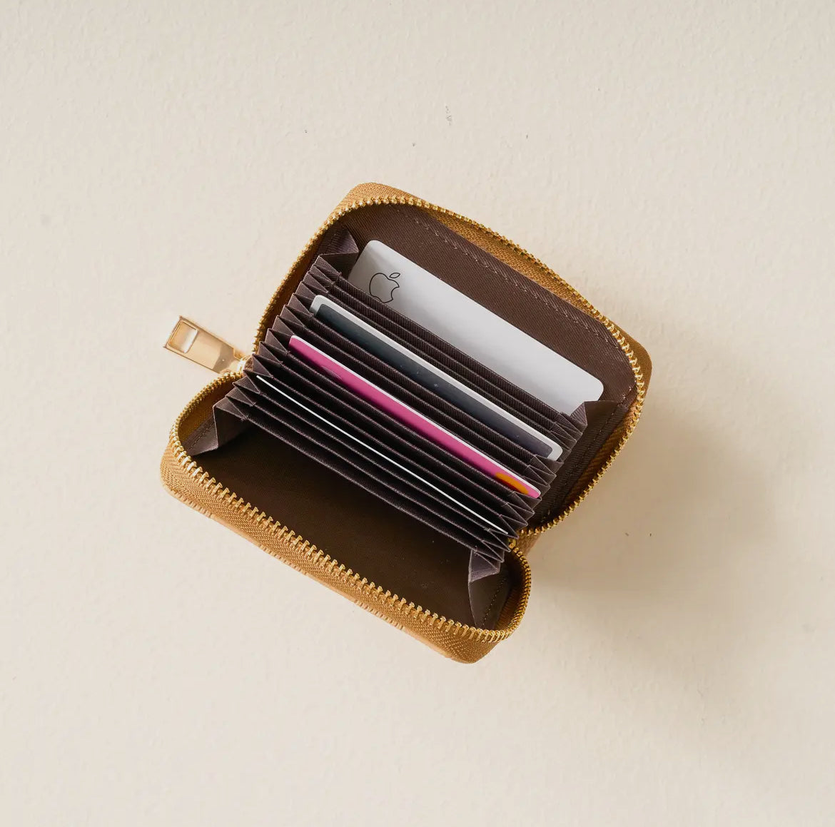 Zip Around Wallet, Tan Check