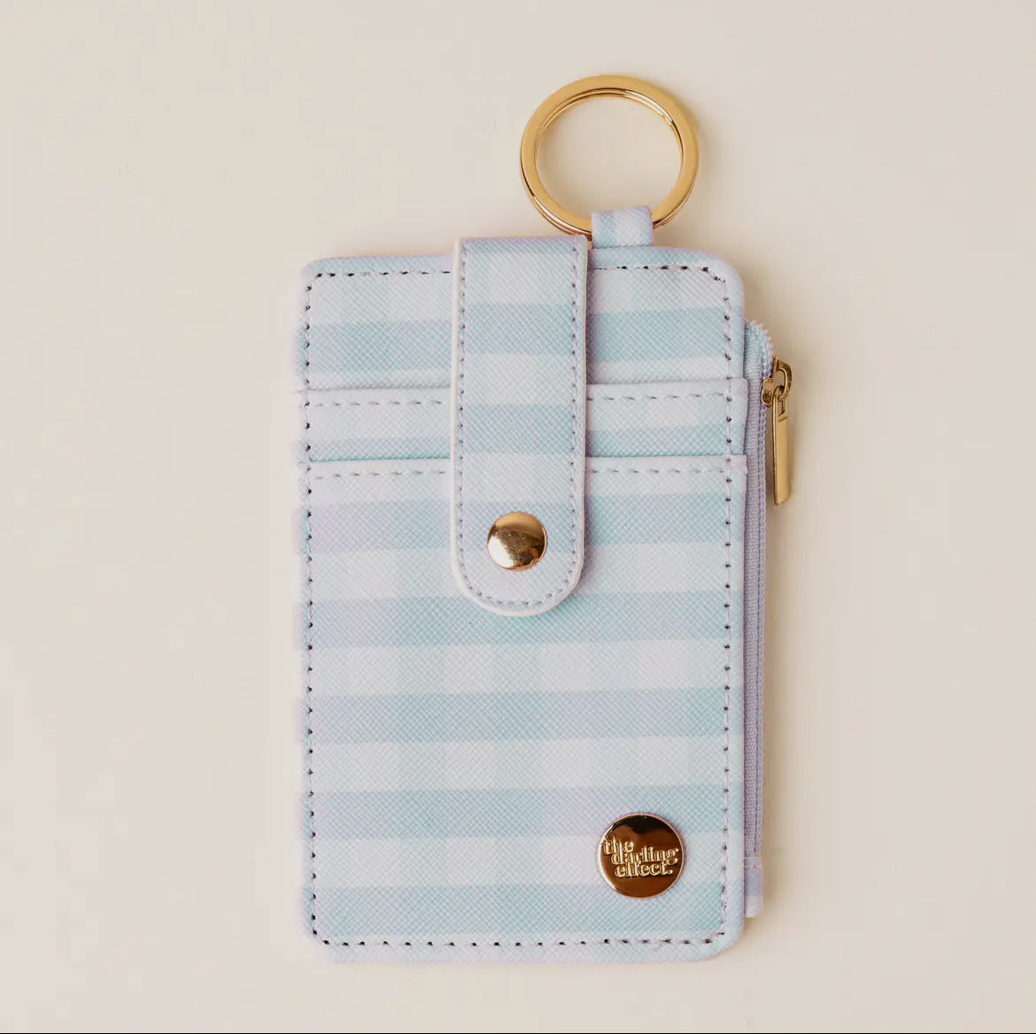 Keychain Wallet, Gingham Blue