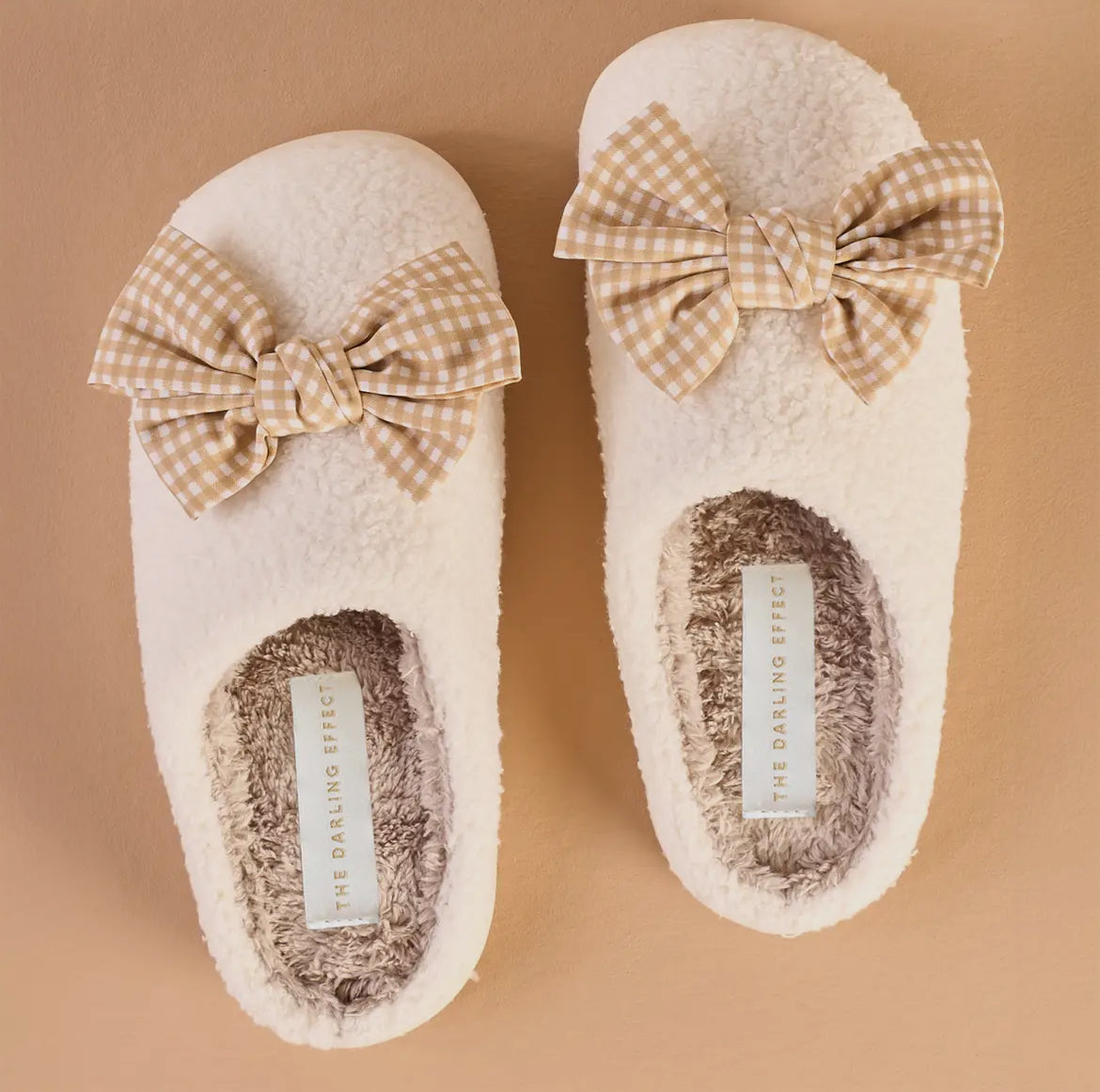 Betty Bow Slippers, Maple Gingham