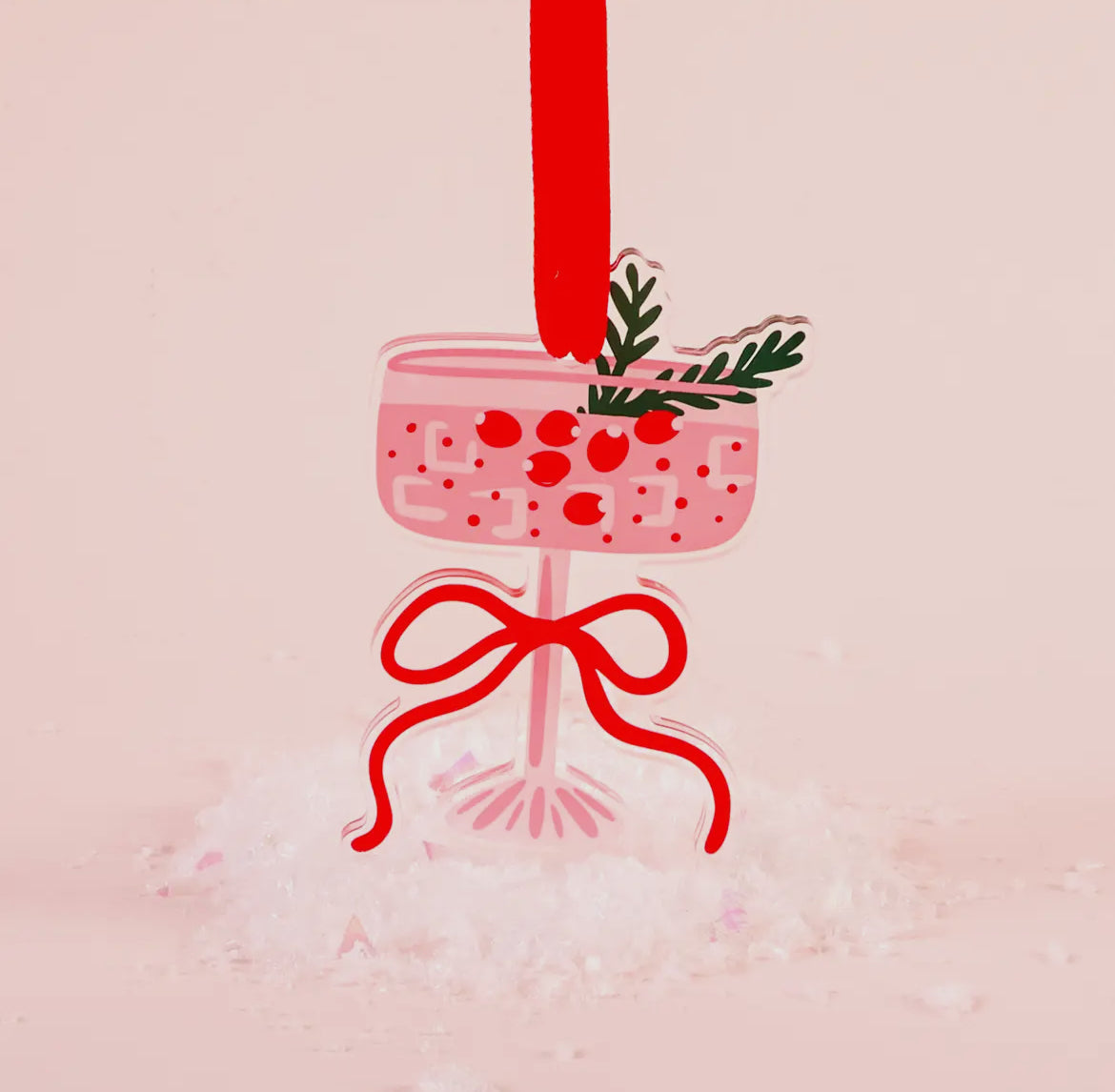 Acrylic Ornament, Cranberry Cosmo