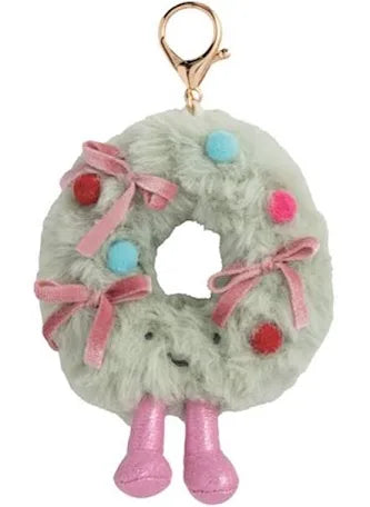 Holiday Plush Bag Charm, Wreath