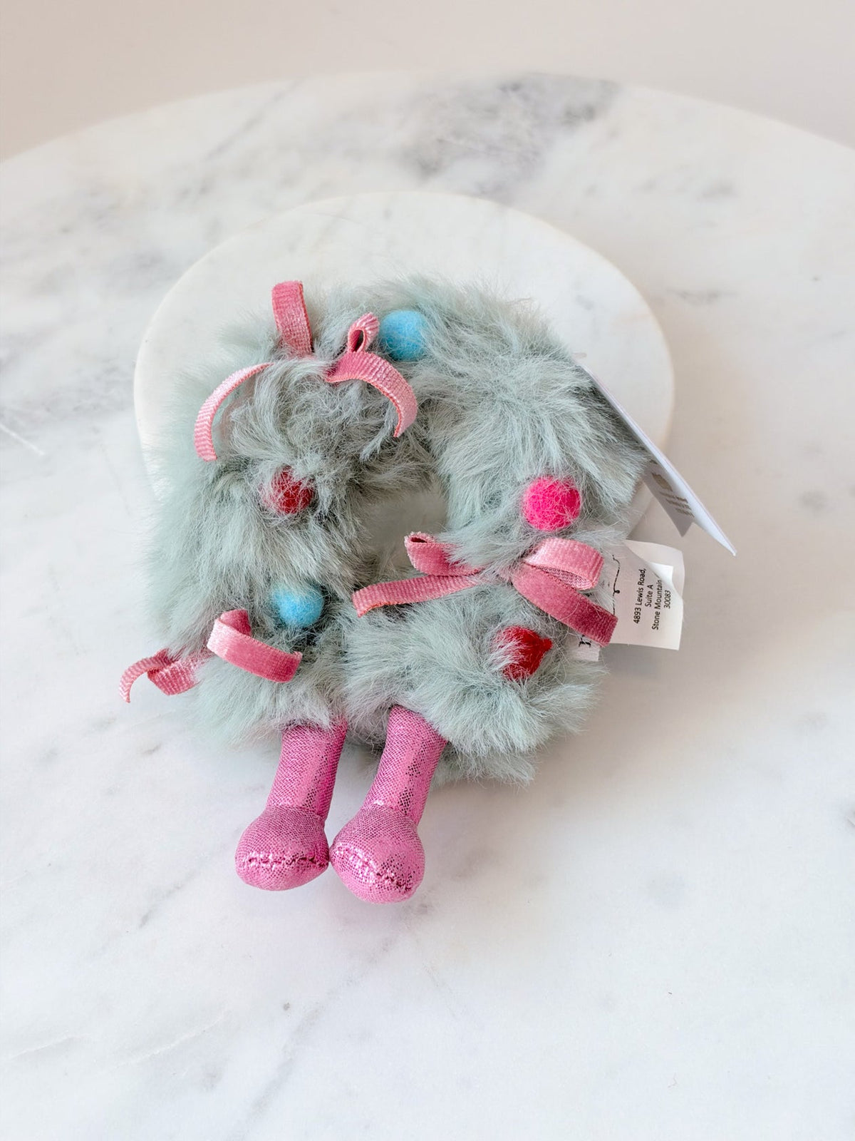 Holiday Plush Bag Charm, Wreath