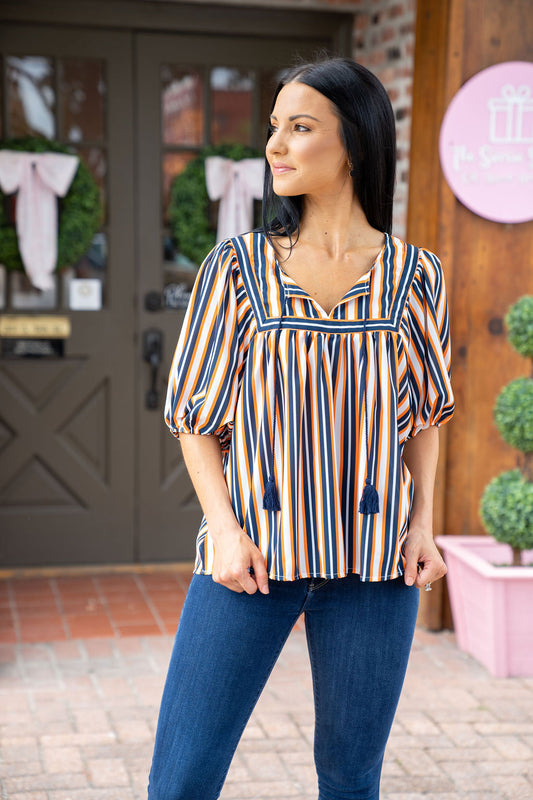 Penny Top | Pin Stripe