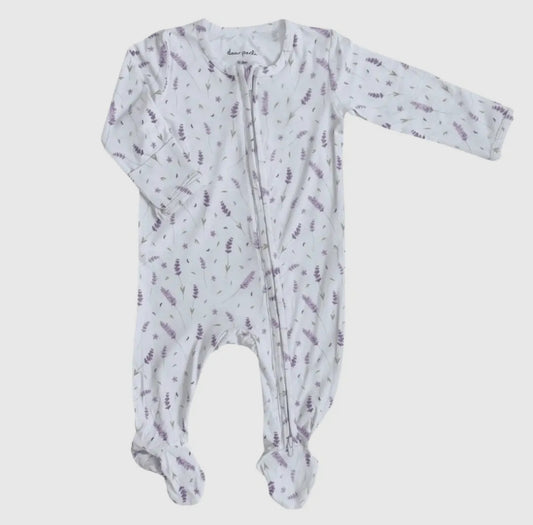 Bamboo Zippered Footie-Lavender