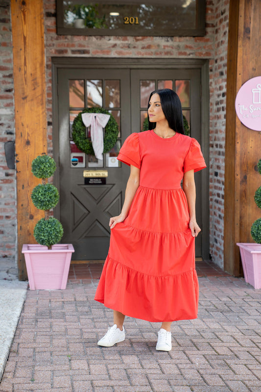 Patton Midi Dress, Red