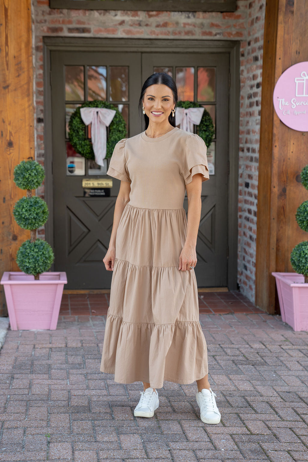 Patton Midi Dress, Tan
