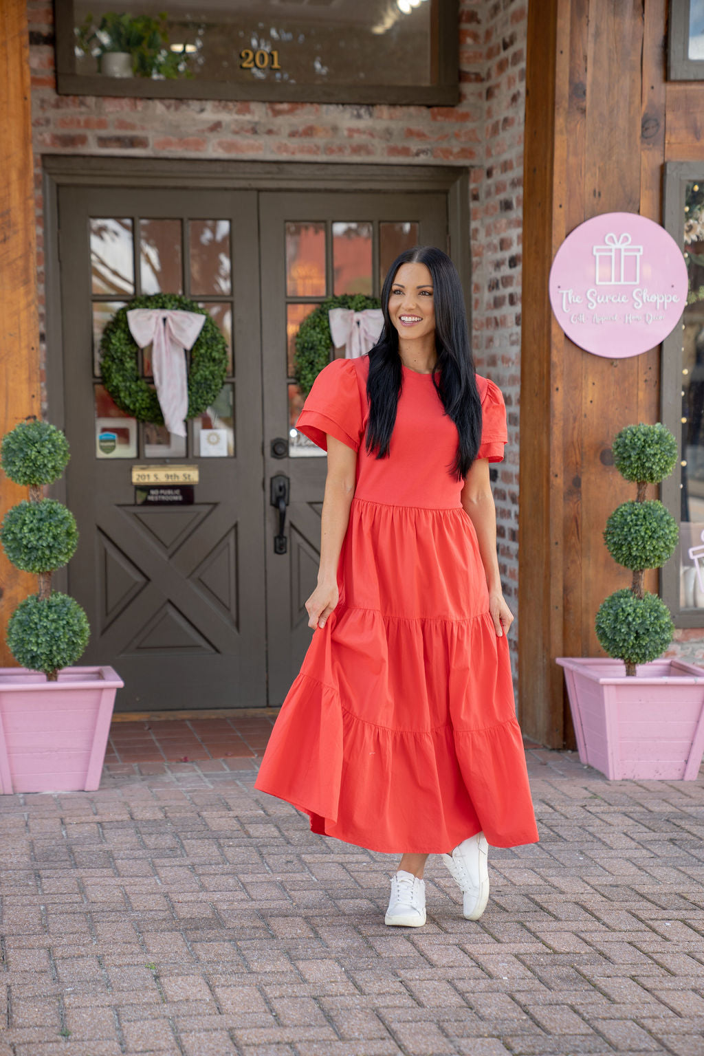 Patton Midi Dress, Red