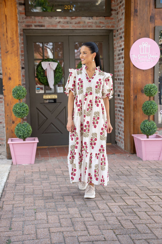 Anna Floral Midi Dress