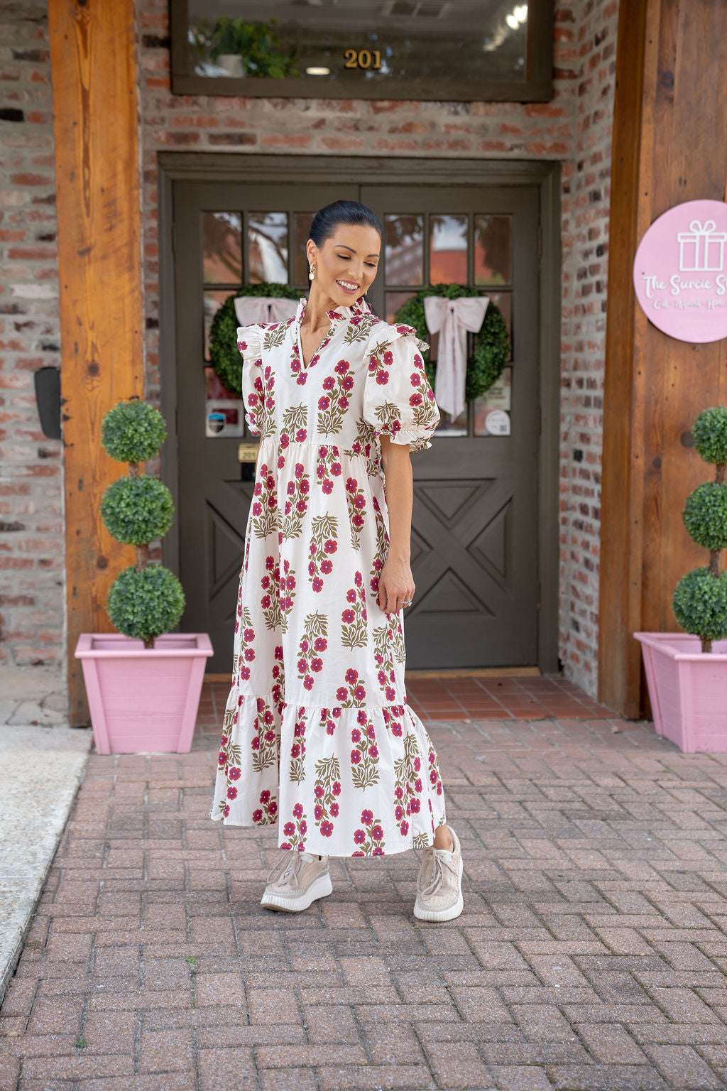 Anna Floral Midi Dress