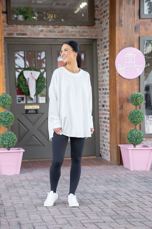 Libby Swing Hem Top, Cream