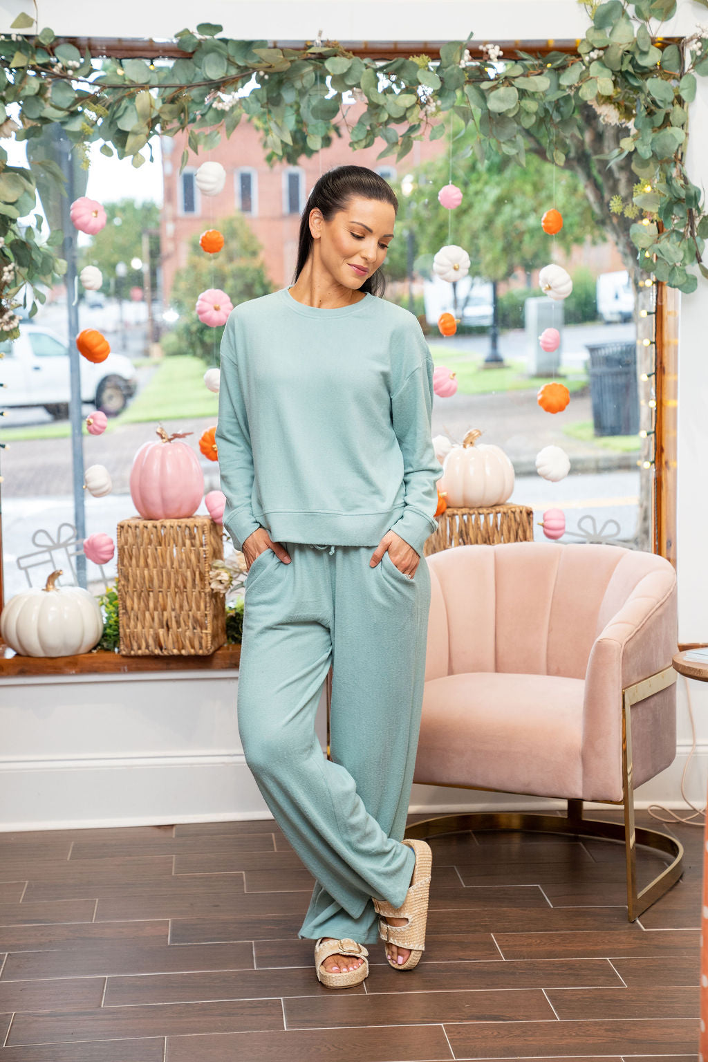 Sophie PJ Pants Set, Lagoon